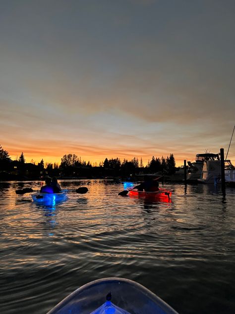 Night kayak in clear kayaks on beautiful lake tahoe Night Kayaking, Kayaking Aesthetic, William And Mary, Kayaks, Beautiful Lakes, Lake Tahoe, Kayaking, Bucket List, Lake