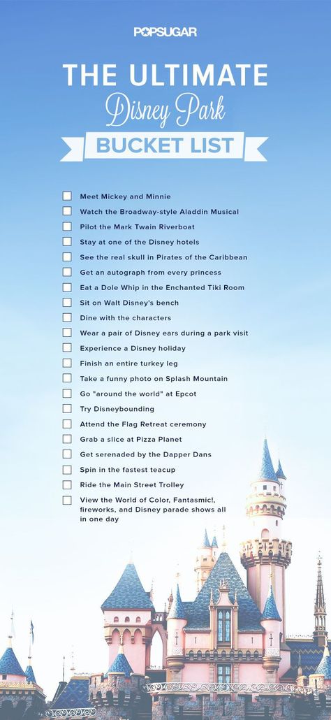 We put together a list of must-do Disney experiences (print it out here!) that go beyond the ordinary agenda of theme park rides and cartoon films. And once you've completed them all, you can undoubtedly call yourself a Disney fan. Hotel Disney, Disney Bucket List, Disney College, Disney College Program, Theme Parks Rides, Disneyland Tips, Disneyland Vacation, Disney Hotels, Disneyland California