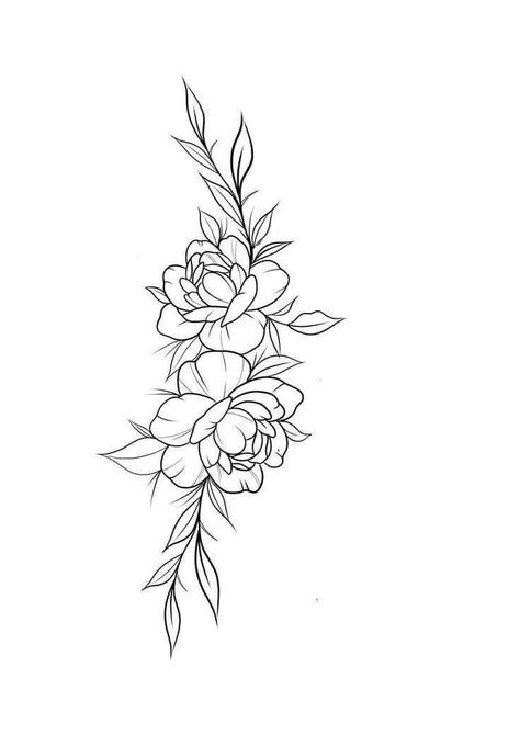 Cute Vine Tattoos, Floral Tattoo Add On, Simple Floral Tattoo Design, Beginner Tattoos Ideas, Fineline Floral Tattoo, Flower Thigh Tattoo, Floral Hip Tattoo, Tattoos Fine Line, Tattoos Abstract