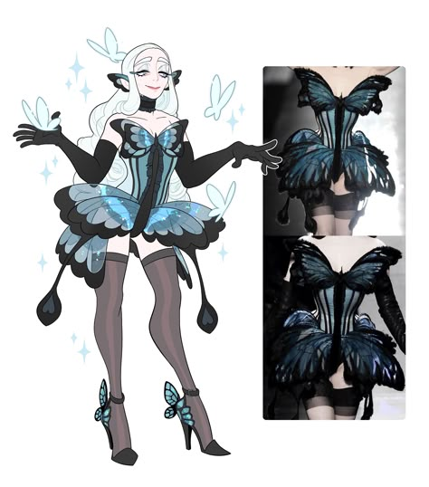 Butterfly Outfit, Clothing Design Sketches, Arte Inspo, Fashion Design Drawings, Fashion Design Sketches, Drawing Clothes, Fantasy Clothing, Cosplay Outfits, The Butterfly