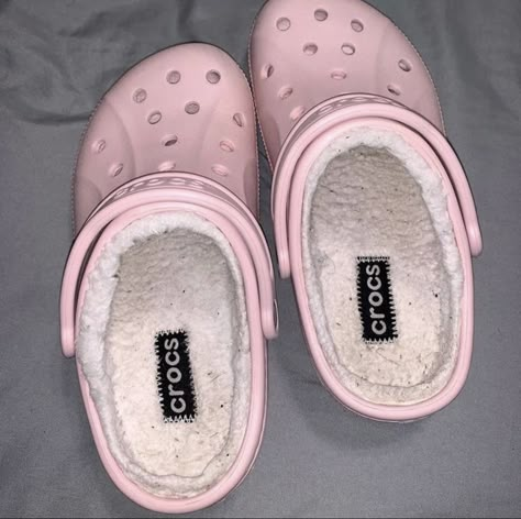 Would you buy fuzzy crocs? Fuzzy Crocs, Black Specs, Crocs Slippers, Crocs Pink, Fluffy Shoes, Crocs Fashion, Pink Crocs, Sock Outfits, Fresh Shoes