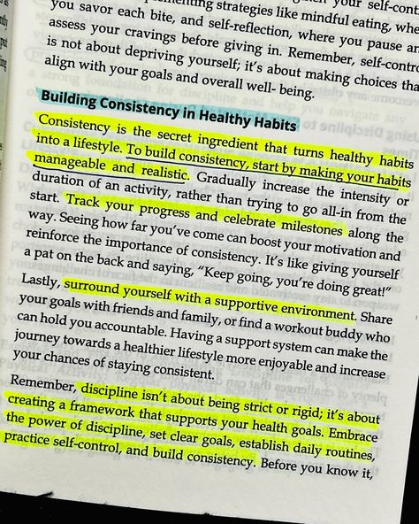 📍”The conflict between our wants and needs is ultimately fought upon the battlefield of discipline.” ✨This book will help you achieve success through developing and maintaining discipline. Author encourages readers to take the first step towards their goals and start being consistent on it in order to achieve the desired outcomes. ✨Best for beginners, empowering you to make conscious choices, develop resilience and unlock your true potential through discipline. 📌Remember- ✨“Self discipli... Being Consistent, Wants And Needs, Mindful Eating, Achieve Success, Take The First Step, Battlefield, First Step, Healthy Habits, Encouragement