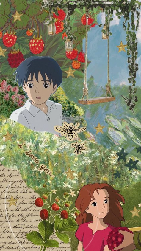 arrietty 🧺🌷🐇👒✨ Howl's Moving Castle Aesthetic, Studio Ghibli Fanart, Studio Ghibli Background, Ghibli Artwork, Studio Ghibli Movies, Studio Ghibli Art, Hippie Wallpaper, Ghibli Art, Ghibli Movies