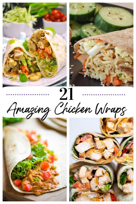 Ditch the boring and embrace flavor with these delicious chicken wrap recipes! Packed with tender chicken, fresh veggies, and a variety of tasty sauces, they're perfect for easy & satisfying lunches, light & flavorful dinners and hearty on-the-go snacks. Cold Chicken Wraps, Dinner Wraps Recipes, Chicken Wrap Ideas, Chicken Wraps Recipes, Chicken Wrap, Chicken Wrap Recipes Easy, Easy Chicken Wrap, Chicken Wraps Healthy, Wraps Recipes Easy