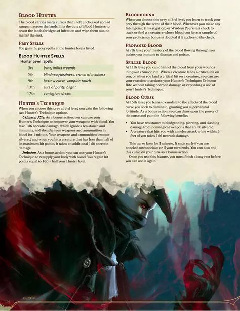 Dnd Notes, Homebrew Classes, Dnd 5, Blood Hunter, Dnd Homebrew, D D Classes, Dnd Classes, Dungeons And Dragons Classes, Dnd Dragons