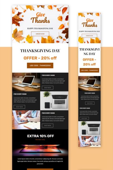 Our Most Popular Thanksgiving Email Templates Happy Thanksgiving Email Design, Thanksgiving Email Design, Thanksgiving Email, Free Email Templates, Html Email Templates, Email Marketing Design, Html Email, Email Template, Newsletter Design