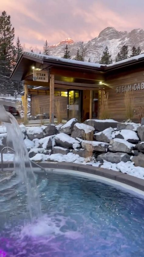 Kananaskis Nordic Spa, Nordik Spa Chelsea, Nordic Spa Aesthetic, Nordik Spa, Scandinavian Spa, Winter Spa, Snowboard Style, Norway Vacation, Alpine Lodge