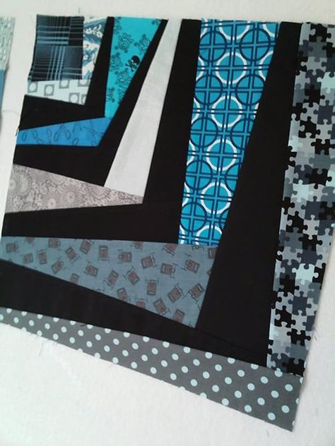 Wonky Corners Quilt Blocks Modern Quilt Blocks, Quilt Modernen, Scrap Quilt Patterns, Quilt Block Tutorial, Quilting Techniques, Scrappy Quilts, Patch Quilt, Free Quilting, Quilt Block Patterns