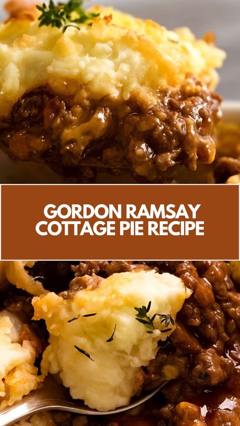 This delicious Gordon Ramsay Cottage Pie is the perfect comforting meal for any day. Packed with tender beef and topped with creamy mashed potatoes, it’s a simple yet hearty dish that’s sure to satisfy. With easy-to-find ingredients, you can make this flavorful, warm meal in no time—ideal for a cozy family dinner! Shepherds Pie Gordon Ramsay, Shepards Pie Gordon Ramsay, Gordon Ramsay Cottage Pie, Ground Beef Cottage Pie, Rachel Ray Shepards Pie, Cottage Pie Recipe Beef Easy, Pie And Mash Recipe, Poor Man's Beef Wellington, Easy Gordon Ramsay Recipes