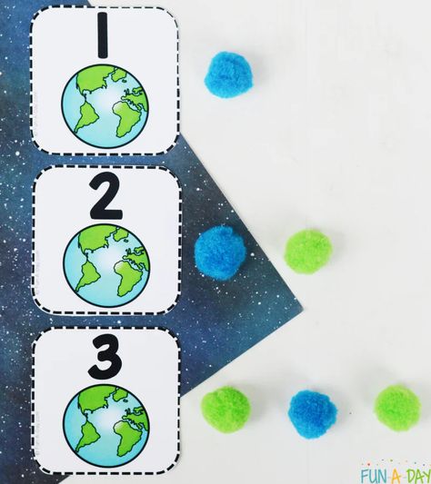 Click on the Fun-A-Day.com link to get your own Earth calendar numbers. They're perfect for practicing early math concepts with preschool and kindergarten kids as part of your Earth Day lesson plans or your next space theme. Earth Day Lesson Plans, Earth Day Lessons, Numbers Free Printable, Space Printables, Planets Activities, Preschool Prep, Calendar Numbers, Classroom Calendar, Earth Day Activities