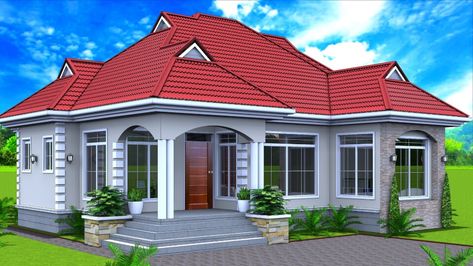 Roof House Design, Modern Bungalow House Plans, Modern Bungalow House Design, Curved Roof, Bungalow Style House, Bungalow Style House Plans, Little House Plans, Roof House, House Roof Design