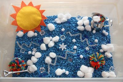 Weather Sensory, Preschool Exercise, Provocations Kindergarten, March Weather, Sensory Table Ideas, Sensory Tables, Preschool Weather, March Calendar, Sensory Tubs