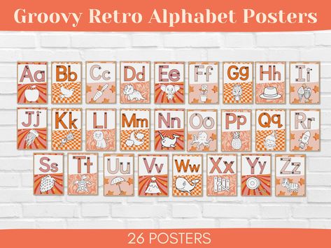 Excited to share the latest addition to my #etsy shop: Groovy Retro Alphabet Posters, Printable Classroom Decor, Instant Download https://etsy.me/3eK6Z0g #backtoschool #groovyretrodecor #retroclassroom #retroclasstheme #retroalphabet #preschoolclassroom #elementary Teacher Rp, Funky Alphabet, Groovy Classroom, Retro Classroom, Retro Alphabet, Teacher Leader, Birthday Display, Alphabet Posters, Printable Classroom Decor