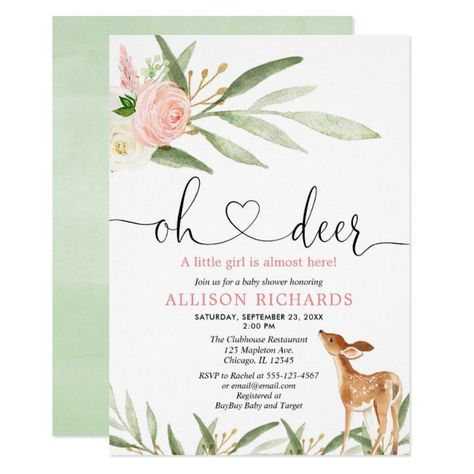 Gender Neutral Invitations, Couples Baby Shower Invitations, Deer Baby Showers, Gender Neutral Baby Shower Invitations, Couples Baby Showers, Boho Baby Shower Invitations, Woodland Deer, Green Baby Shower, Baby Shower Invitation Cards