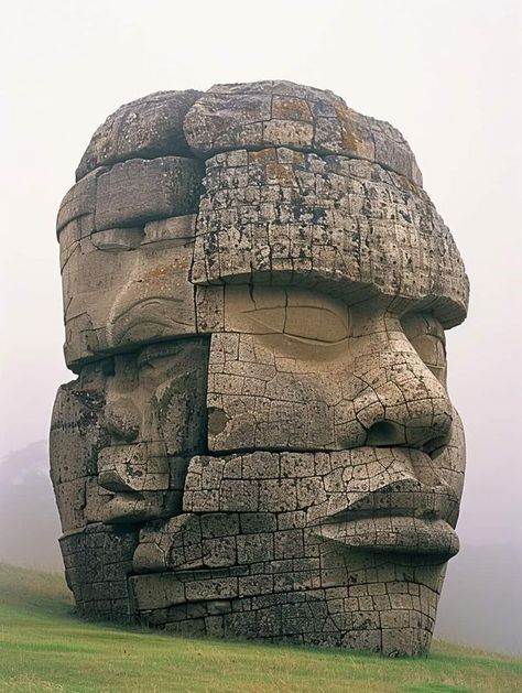 Olmec Heads, Olmec Civilization, Rock Sculpture, Bearded Lady, Research Board, Historical Facts, Ancient World, Modern Sculpture, Ancient History