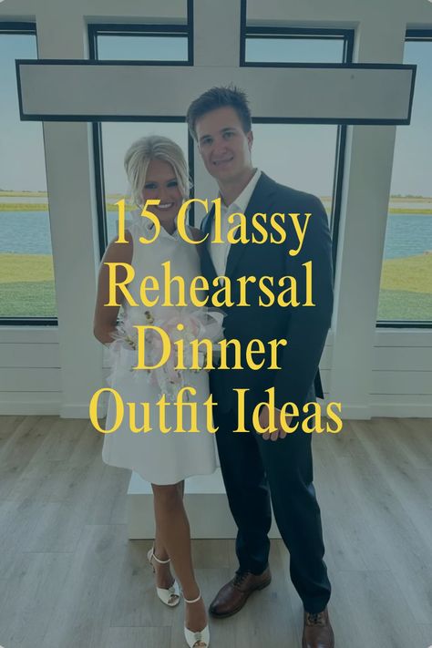 Discover simple and cute outfit ideas for the rehearsal dinner that will have you looking effortlessly aesthetic and stylish for the special occasion. Wedding Party Rehearsal Dinner Outfit, Rehearsal Dinner Dress For Mom Casual, Rehearsal Dinner Dress From Moms Dress, Rehearsal Dinner Outfit For Bride Summer, Father Of The Bride Outfit Casual, Beach Wedding Rehearsal Dinner Outfit, Wedding Rehearsal Dinner Outfit Bride, Guest Rehearsal Dinner Outfit, Wedding Outfits Ideas For Women