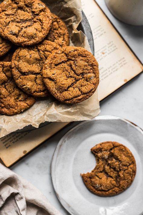 Triple Ginger Cookies Recipe, Crystallized Ginger, Seasonal Baking, Ginger Molasses, Cookie Boxes, Ginger Molasses Cookies, Ginger Cake, Molasses Cookies, Candied Ginger