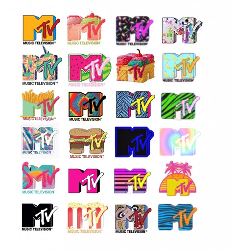 90s Style Logo, Mtv Graphic Design, 90s Iconography, Early 2000s Graphic Design, 90s Symbols, 90s Branding, 90s Typography, Logo Design Studio, 80s Logo