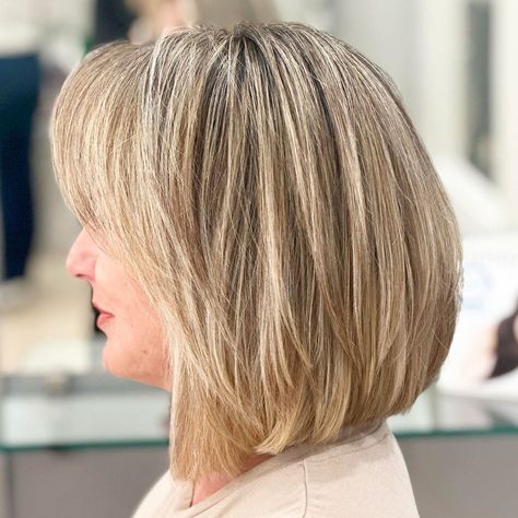 Medium Hair Cuts For Fine Hair, Layered Hair Fine Hair, Dana Perino Hair, Haircuts Before And After, Mid Length Stacked Bob Haircut, Hairstyles For Thinning Hair Over 50, Hairstyles For Fine Hair Over 50, Longer Bob Haircut, Fine Straight Hair Haircuts