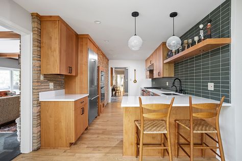 Midcentury Kitchen Remodel, Galley Kitchen Design Ideas, Midcentury Modern Kitchen, Galley Kitchen Remodel Ideas, Galley Kitchen Layout, Mid Century Remodel, Galley Kitchen Design, Kitchen 2023, Kitchen Reno Ideas