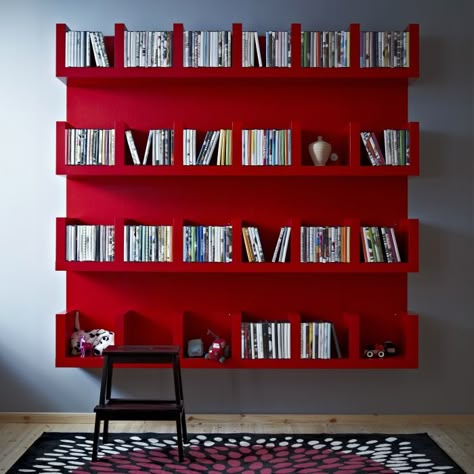 Organizing your cds, dvds and books is a snap with the LACK shelving unit. Ikea Lack Wall Shelf, Lack Wall Shelf, Lack Shelf, Ikea Lack Shelves, Kids Room Bookshelves, Coffee Table Inspiration, Wall Unit Designs, Wall Shelf Unit, Ikea Bookshelves