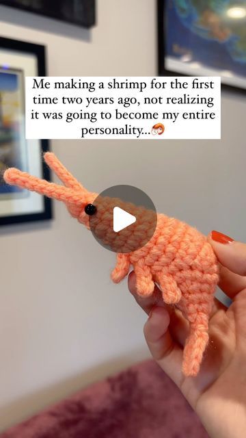 Alleshen Hamilton | GheeBeans Crafty on Instagram: "It started out with a shrimp, how did it end up like this? 🦐 It was only a shrimp, IT WAS ONLY A SHRIMP!   Looking back on everything I’ve accomplished so far, I’m happy I found my fellow shrimp enthusiast weirdos ❤️   Next shrimp restock is this Saturday, February 24th @ 3pm MST   Shrimp pattern is by me, found in my Etsy and Ravelry shops  #shrimplovers #crustaceans #sealife #amigurumi #seacritters #shellfish #shrimpstagram #emotionalsupportshrimp #sealifeart #marinelife #shrimps #crochetersofinstagram #plushiesofinstagram #seafood #plushielove" Vest Patterns, Crochet Case, Sea Life Art, Crustaceans, Vest Pattern, Diy Crochet Projects, Diy Crochet, I Am Happy, Looking Back