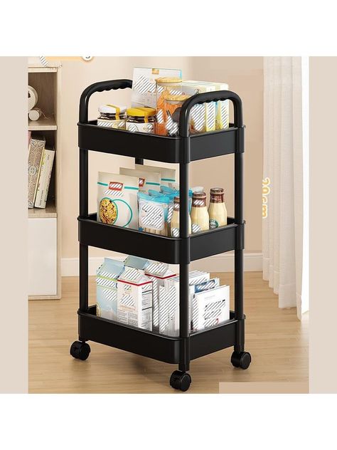 1pc Multilayer Multifunctional Plastic Storage RackI discovered amazing products on SHEIN.com, come check them out! Organiser Cucina, Mobile Shelving, Bathroom Laundry Room, Kitchen Trolley, Bathroom Storage Shelves, Rolling Storage, Snack Storage, Storage Cart, Laundry In Bathroom