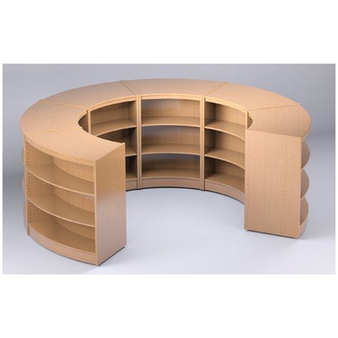 Curved Library, Library Shelving, Educational Design, Wood Library, Cornice Boards, Plywood Shelves, Veneer Plywood, Family Park, Library Shelves