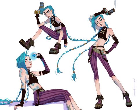 ArtStation - Jinx Poses, Masae Seki Jinx Cosplay, Get Jinx, Jinx League Of Legends, My Drawings, Lol League Of Legends, Urban Fantasy, Character Designs, Life Drawing, Street Fighter