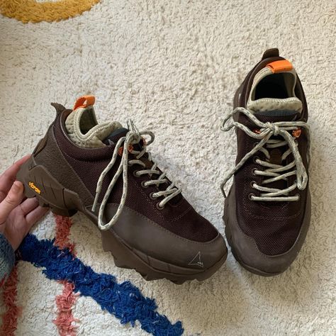 BRAND NEW never used ROA neal outdoor hiking... - Depop Nike Nylon Hiking Outerwear, Brown Hiking Sneakers, Roa Hiking, The North Face Gore-tex Sneakers For Hiking, Brown Fade-resistant Hiking Sneakers, Light Weight Shoes, Trainers Women, Outdoor Hiking, Vintage Outfits