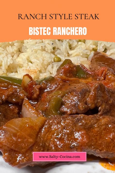 Are you in search of a delicious and stress-free meal? Try out this Mexican steak ranch-style recipe! Mexican Recipes With Steak, Carne Ranchera Recipes, Mexican Style Steak, Ranchero Steak Recipes, Beef Ranch Steak Recipes, Steak Picado Recipe Mexican, Steak Chicana Recipe, Chicana Recipe, Ranch Steak Recipes