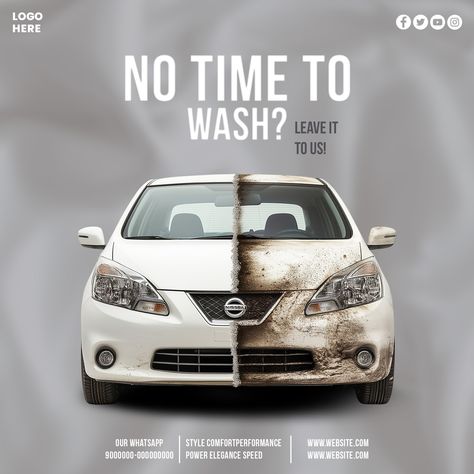 Car Wash Social Media Post, Car Wash Creative Ads, Car Detailing Poster, Carwash Posters Ideas, Car Creative Poster, Car Wash Design Ideas, Carwash Ideas, Car Wash Design, Car Wash Posters