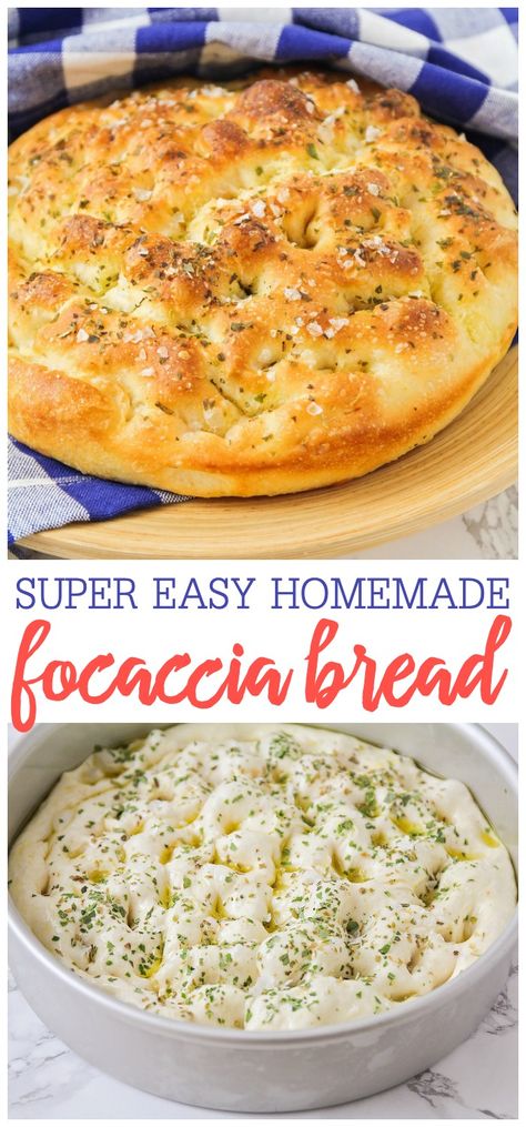 Homemade Focaccia Bread, Homemade Focaccia, Fluffy Bread, Focaccia Bread Recipe, Fest Mad, Oreo Fudge, Homemade Bread Easy, God Mad, Focaccia Bread