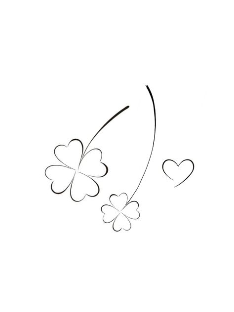 Four Leaf Clover Tattoo Stencil, Four Leaf Clover Tattoo Minimalist, Tattoo Cloverleaf, 4 Leaf Clover Tattoo Fine Line, Four Leaf Clover Tattoo Collar Bone, Clover Tattoos, Elegant Tattoos, Cosmetology, Clover Leaf