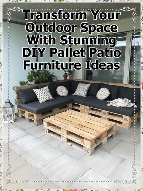 Discover how to elevate your outdoor space with stunning DIY pallet patio furniture ideas. This guide offers creative designs and step-by-step instructions to help you craft unique, stylish pieces that will transform your patio into a cozy retreat. From chic seating to functional tables, learn how to repurpose pallets into beautiful furniture that enhances your outdoor living experience. Perfect for any budget and skill level! Diy Pallet Patio Furniture, Diy Pallet Patio, Pallet Patio Furniture Diy, Repurpose Pallets, Pallet Patio Furniture, Pallet Patio, Outdoor Sanctuary, Repurposed Wood, Patio Furniture Ideas