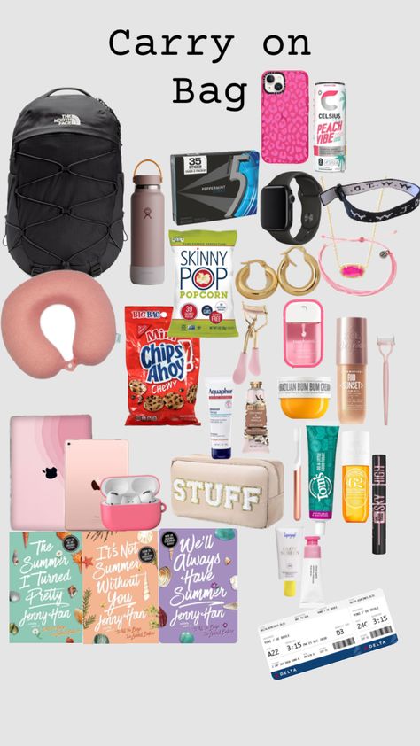 Airport Essentials, Trip Essentials Packing Lists, Road Trip Bag, Road Trip Kit, Preppy Travel, Trip Bag, Airplane Travel Essentials, Trip Packing List, Road Trip Packing List