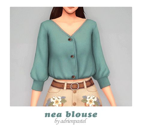 📑 Nea Blouse (Updated) | AdrienPastel Sims 4 Cc Adrienpastel, Tops Sims 4 Cc Patreon, Sims 4 Adrienpastel, Adrienpastel Sims 4, Sims 4 Cc Blouse, Best Sims 4 Cc, Sims 4 Wedding Dress, Puffy Sleeve Shirt, Sims 4 Cc Clothes