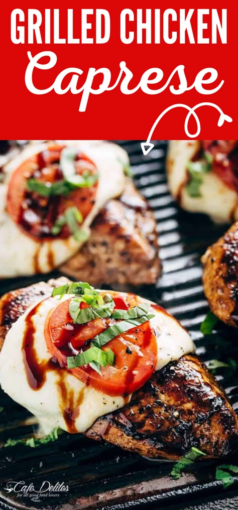 Low Carb Grilled Chicken, Grilled Chicken Caprese, Chicken Caprese Recipe, Chicken Caprese, Grilled Chicken Recipe, Easy Grilled Chicken, Chicken Grilled, Buffalo Mozzarella, Caprese Chicken