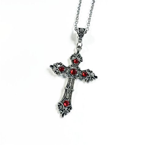 Vintage Baroque Christian Cross Necklace For Women Man Silver Color With Crystals Gothic Crucifix Symbol Easter Unisex Jewelry - Necklace - AliExpress Red Cross Necklace, Vintage Cross Necklace, Christian Cross Necklace, Cross Charm Necklace, Easter Jewelry, Crystal Cross, Gothic Necklace, Christian Cross, Unisex Jewelry