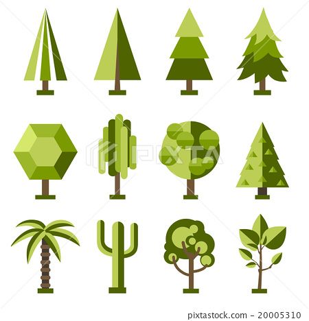 Vector set stylized tree - Stock Illustration(No.20005310). Find images exactly you are looking for from more than 49,000,000 of royalty-free stock photos, illustrations, and vectors. Download and enjoy fresh & incredible images added every day. Plant Festival, Illustrator Work, Geometric Tree, Stylized Tree, Geometric Trees, Tree Vector, Vector Trees, Low Poly Art, Tree Canvas