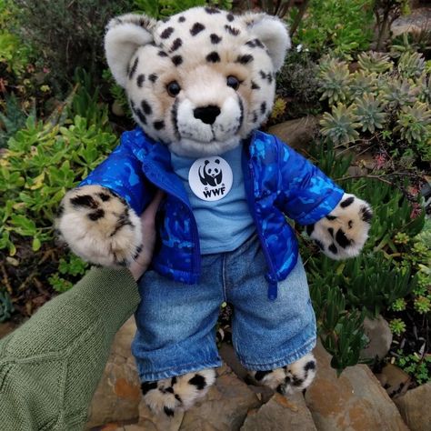 BAB build a bear WWF cheetah • styled by @bellybabnfriends on instagram Build A Bear Cheetah, Cheetah Style, Build A Bear Outfits, Build A Bear, My Buddy, Bear Stuffed Animal, Cute Stuffed Animals, Best Friend Pictures, Cute Toys