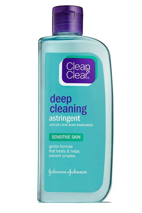 Clean & Clear Deep Cleaning Astringent Sensitive Skin Toner For Sensitive Skin, How To Clear Pimples, Clear Blackheads, Skincare For Oily Skin, Best Acne Products, Prevent Pimples, Pampering Routine, Salicylic Acid Acne, Astringent