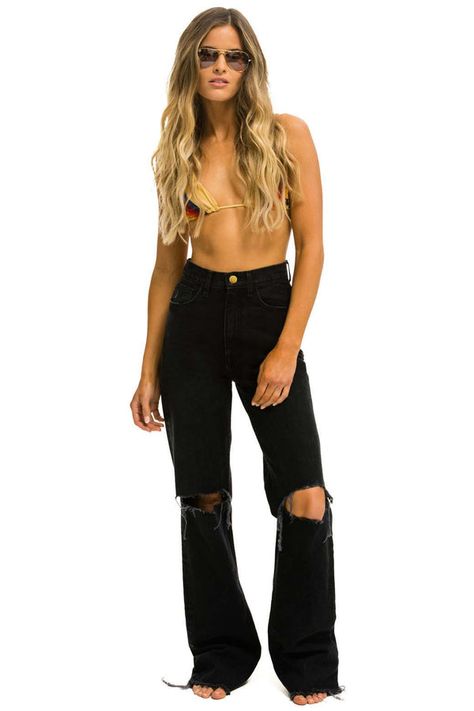 New Arrivals Page 3 - Aviator Nation Velvet Swimwear, Sherpa Denim Jacket, Boyfriend Hoodie, Striped Sweatpants, Aviators Women, Stitch Work, Mens Cashmere, Aviator Nation, Black Aviators