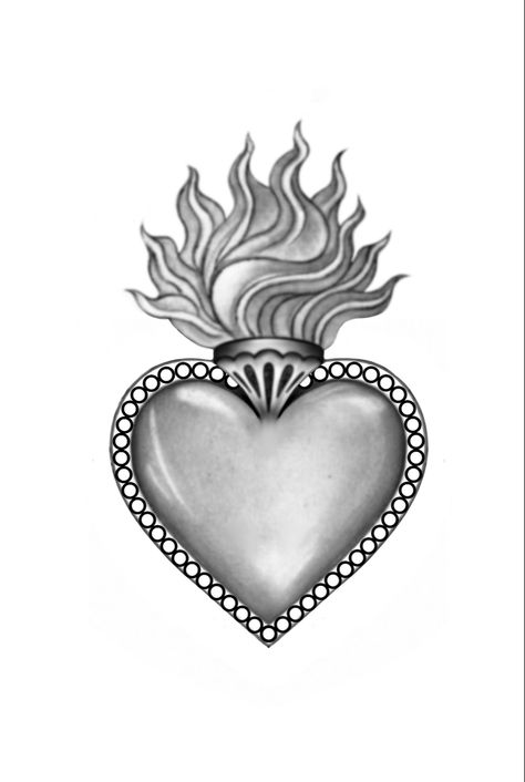 Shiny Heart Tattoo, Medieval Heart Tattoo, Sacred Heart Tattoo Design, Corazon Tattoo, Sacred Heart Design, Sacred Heart Tattoo, Wicked Crafts, Heart Tattoo Design, Sacred Heart Tattoos