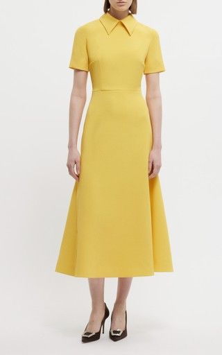 Emilia Wickstead Dress, Tailored Outfits, Dress Wardrobe, Kate Middleton Style Outfits, Resort 2025, Crepe Midi Dress, Emilia Wickstead, Spring Projects, Fashion Attire