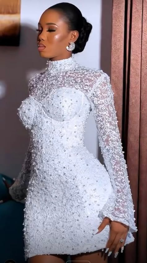 Elegant white civil wedding dress,bridal dress.perfect for your special occasions Elopement Outfits Brides, White Court Wedding Dress, Court Dresses Wedding Civil, My Dream Wedding Dress, Alunoku Bridal, Court Wedding Dress Civil, Dress For Court Wedding, Bridal Reception Dress Nigeria, Court Wedding Dress In Nigeria