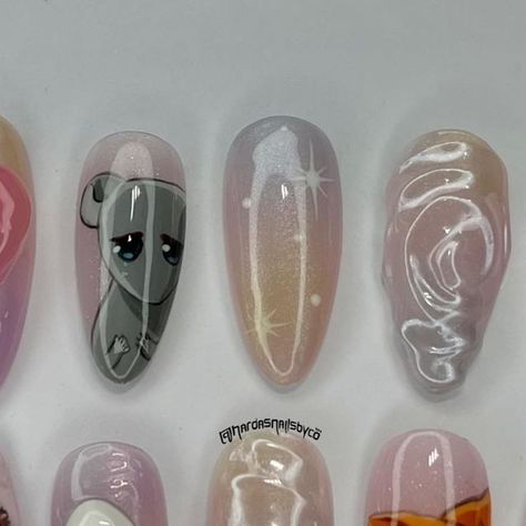 Fruits Basket Nail Art, Fruit Basket Nails, Fruits Basket Nails, Shoujo Nails, Basket Anime, 3d Elements, Fruits Basket Anime, Fruit Baskets, Anime Nails