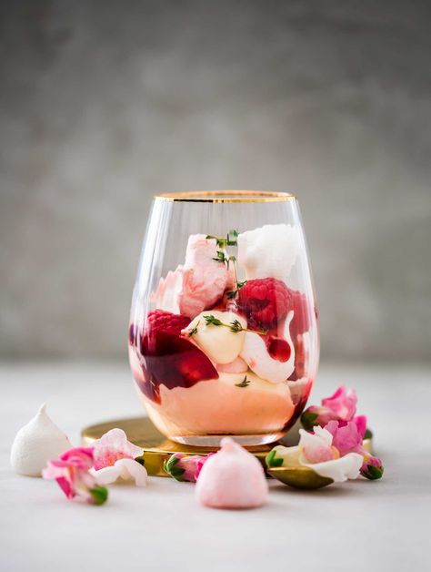 Thyme Dessert, Dessert Canapes, Eton Mess Dessert, Eton Mess Recipe, Mediterranean Desserts, Berry Coulis, Desserts In A Glass, Dessert Shots, Food Network Star