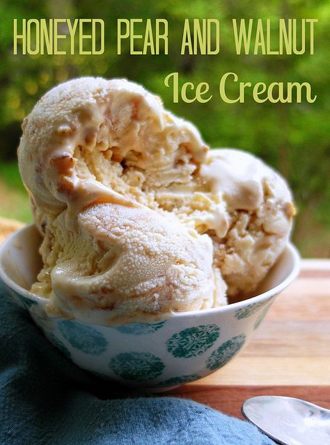 Goat Cheese Ice Cream, Horchata Ice Cream, Pear Ice Cream, Walnut Ice Cream, Frozen Treats Recipes, Cheese Ice Cream, Artisan Ice Cream, Ice Cream Shake, Chilled Desserts