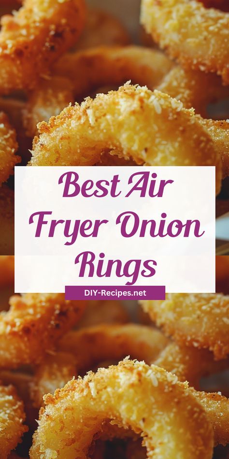 Try these best-ever air fryer onion rings! Crispy, golden, and seasoned to perfection. A great snack or side dish for any meal! Air Fryer Onion Rings Recipe, Onion Rings Air Fryer, Air Fryer Onion Rings, Onion Rings Recipe, Vegetable Side Dishes Recipes, Best Appetizer Recipes, Air Fryer Dinner Recipes, Easy Appetizer Recipes, Food Cooking